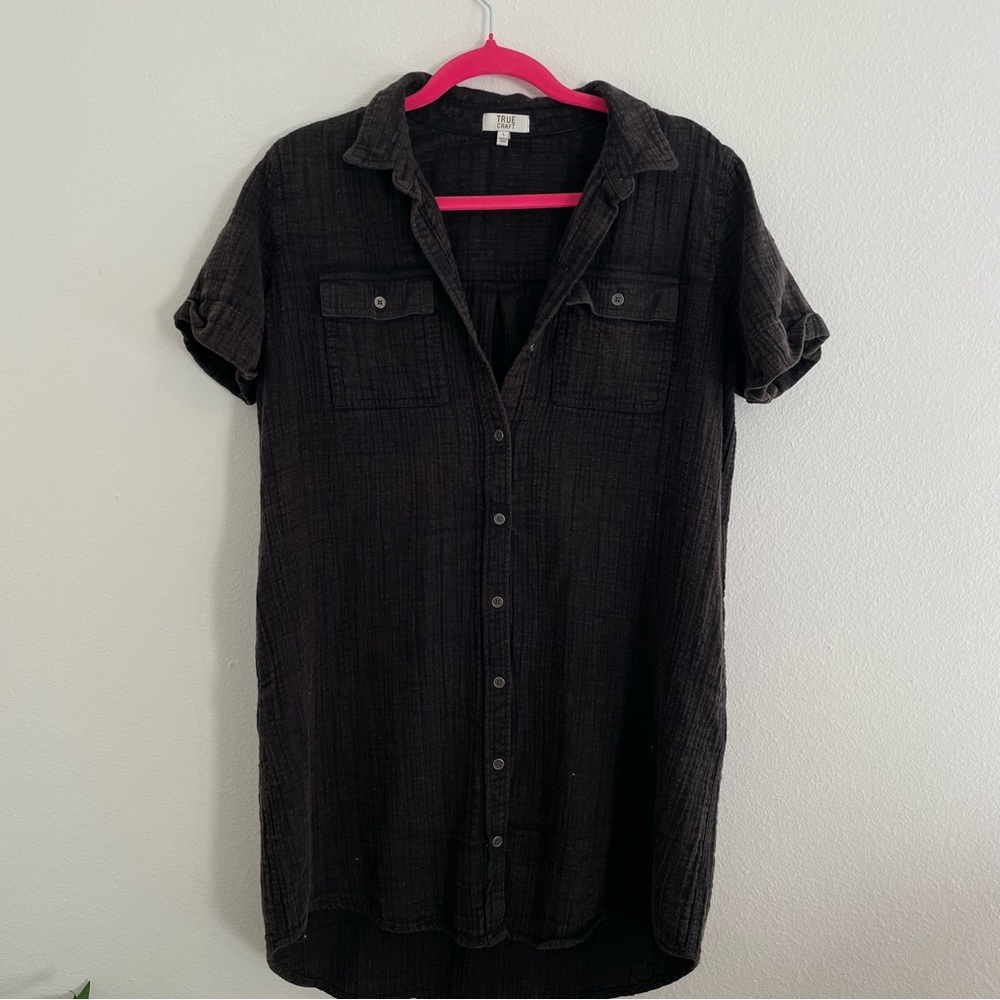 Button up gauze dress